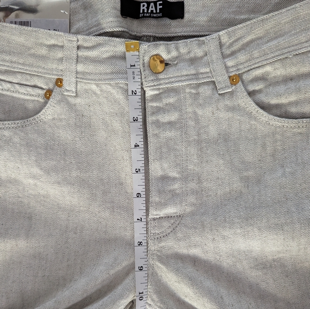 Raf Simons Men's White Denim Slim Straight Fit Tapered Jeans Italy 32 - Picture 8 of 14